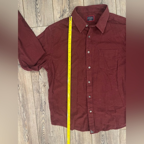 UNTUCKit Sherwood Flannel Shirt XL – Burgundy / Dark Red – 100% Cotton - Picture 7 of 10